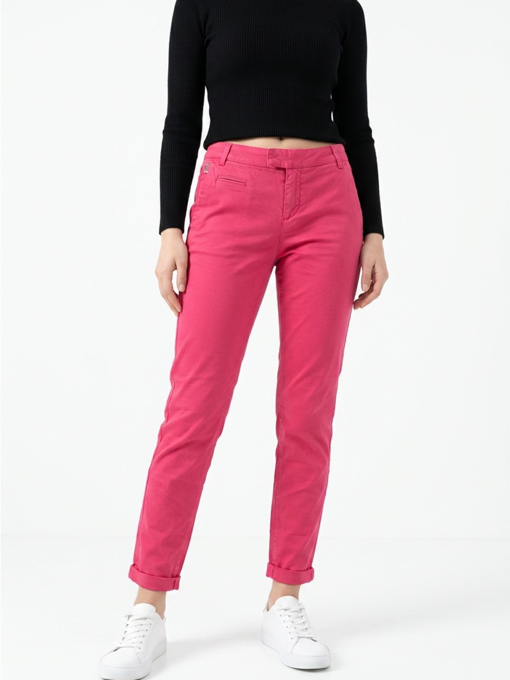 Jacob Cohen Pants Womens 30x30 Hot Pink Low Rise Straight Leg Business Casual